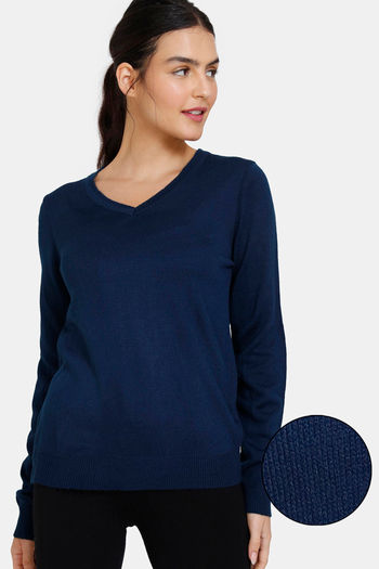 Buy Zivame Flat Knit Loungewear Top - Moonlit Ocean